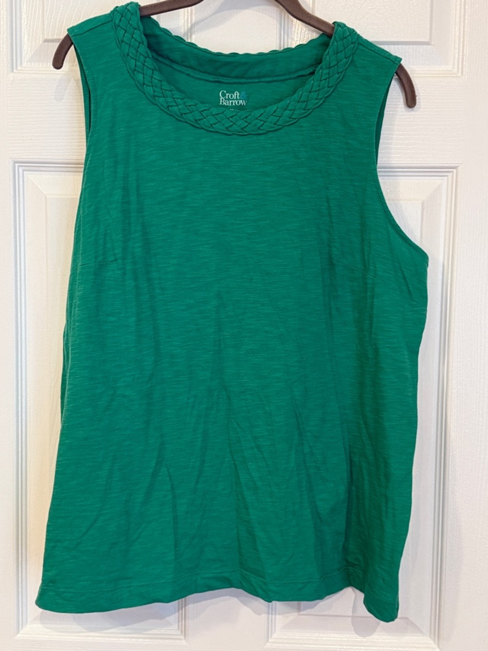 croft & barrow Emerald Green Braided-Neck Tank